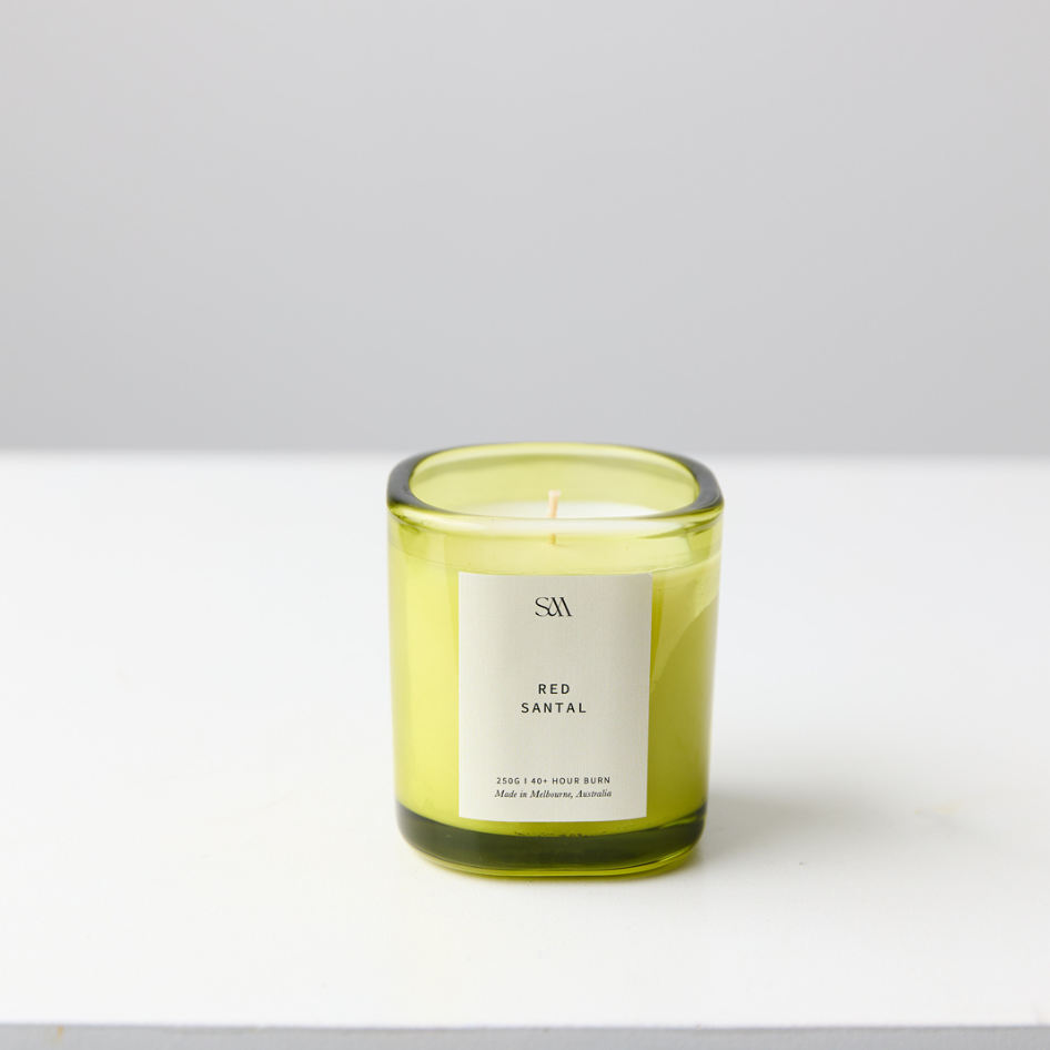 Red Santal 250g Signature Scented Candle (Light Green)