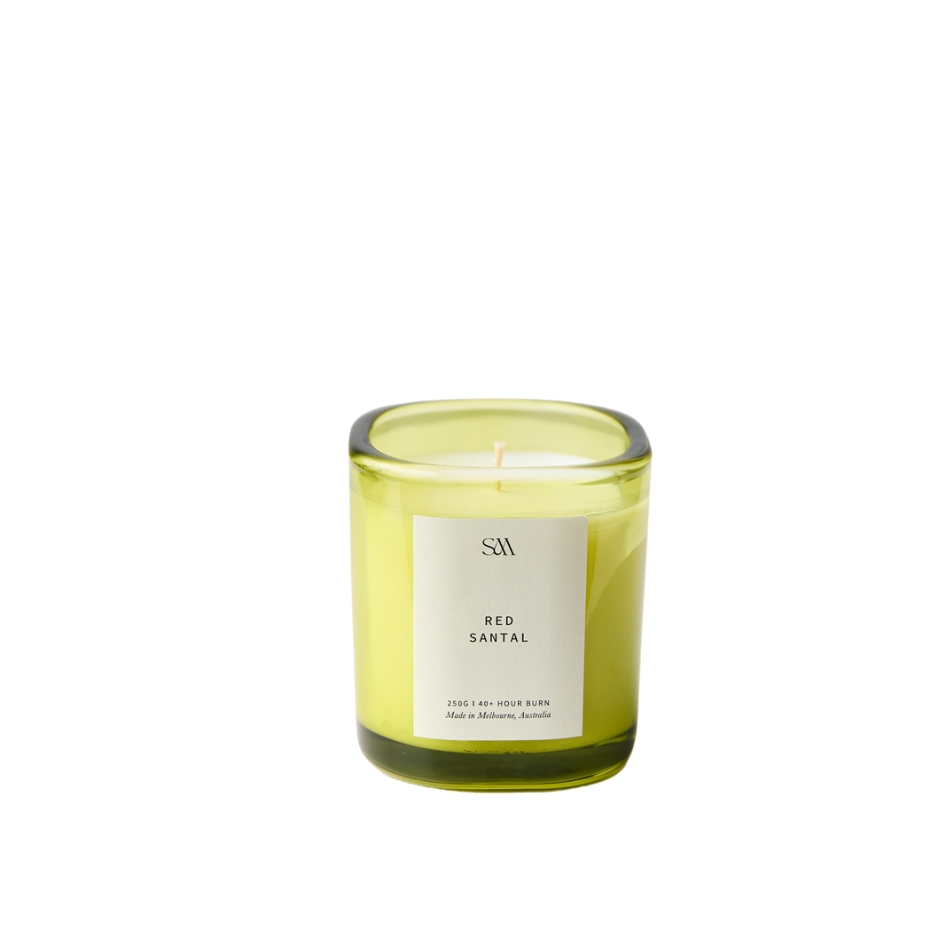 Red Santal 250g Signature Scented Candle (Light Green)